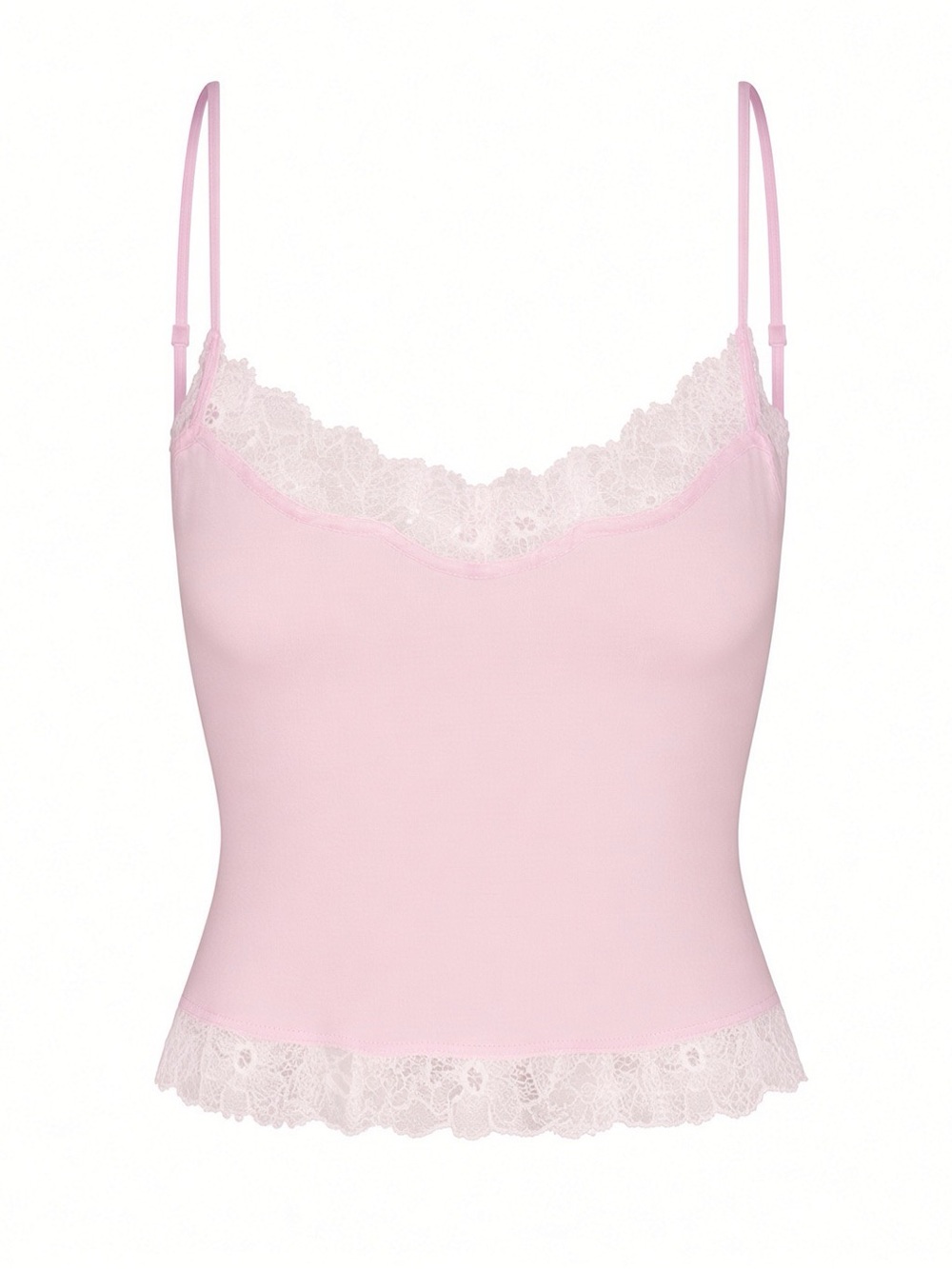 💗 SKIMS Cotton Lace Cami | Soft Pink | Sz. M | EUC 🏷️